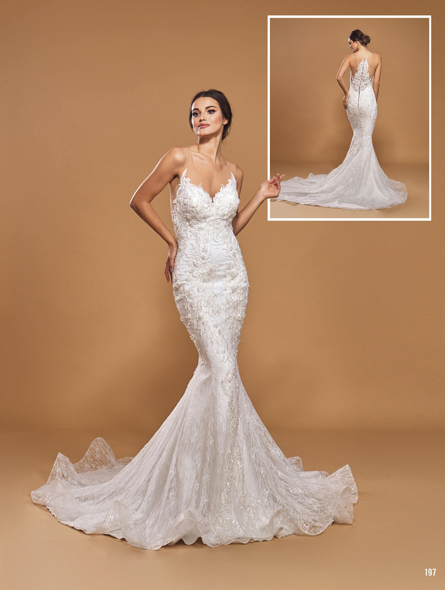 Illusion Strapless Neckline Asymmetrical Backless Transparent Mermaid Wedding Dress