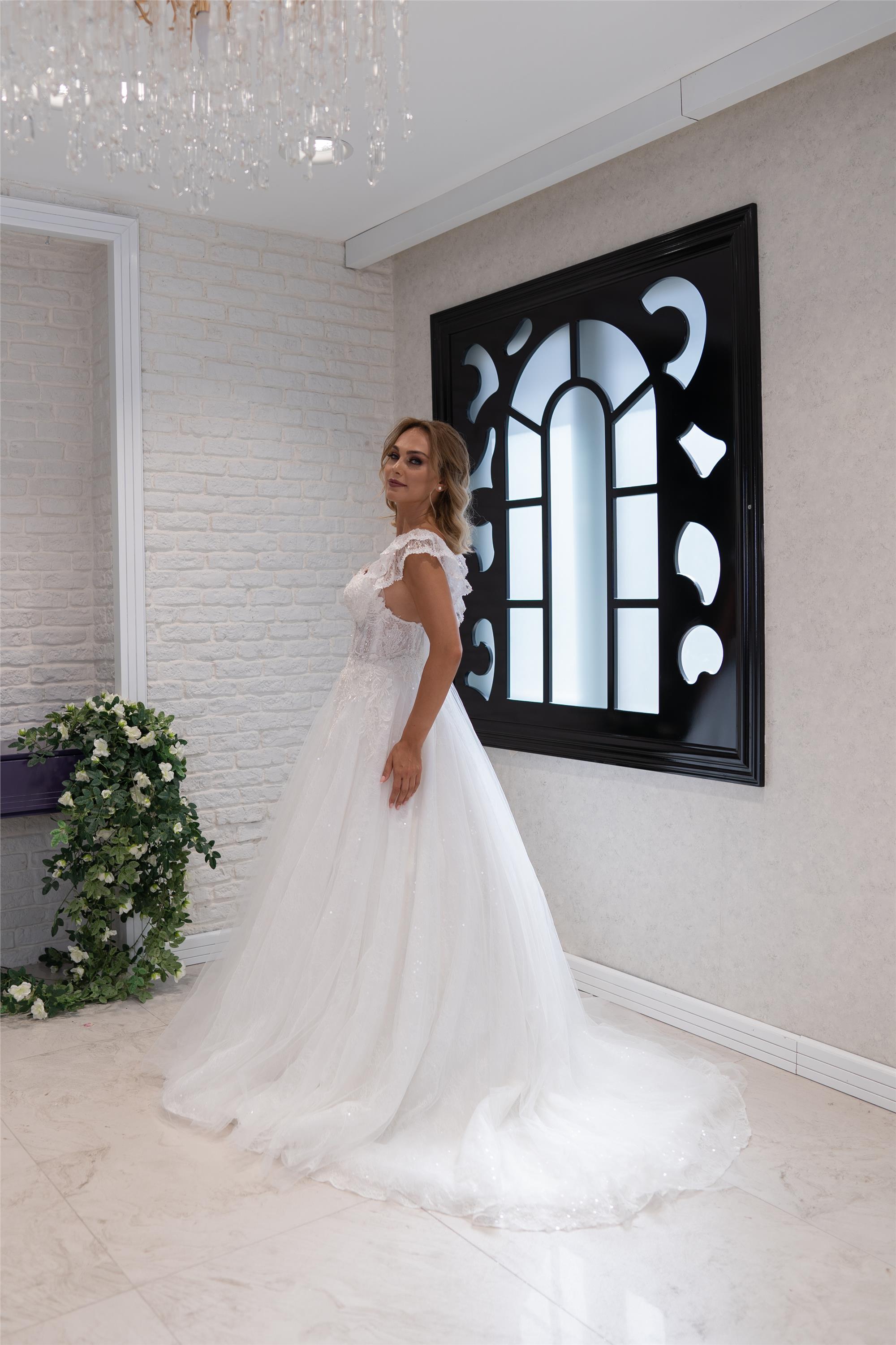 Bohemian Patterned Transparent Helen Wedding Dress
