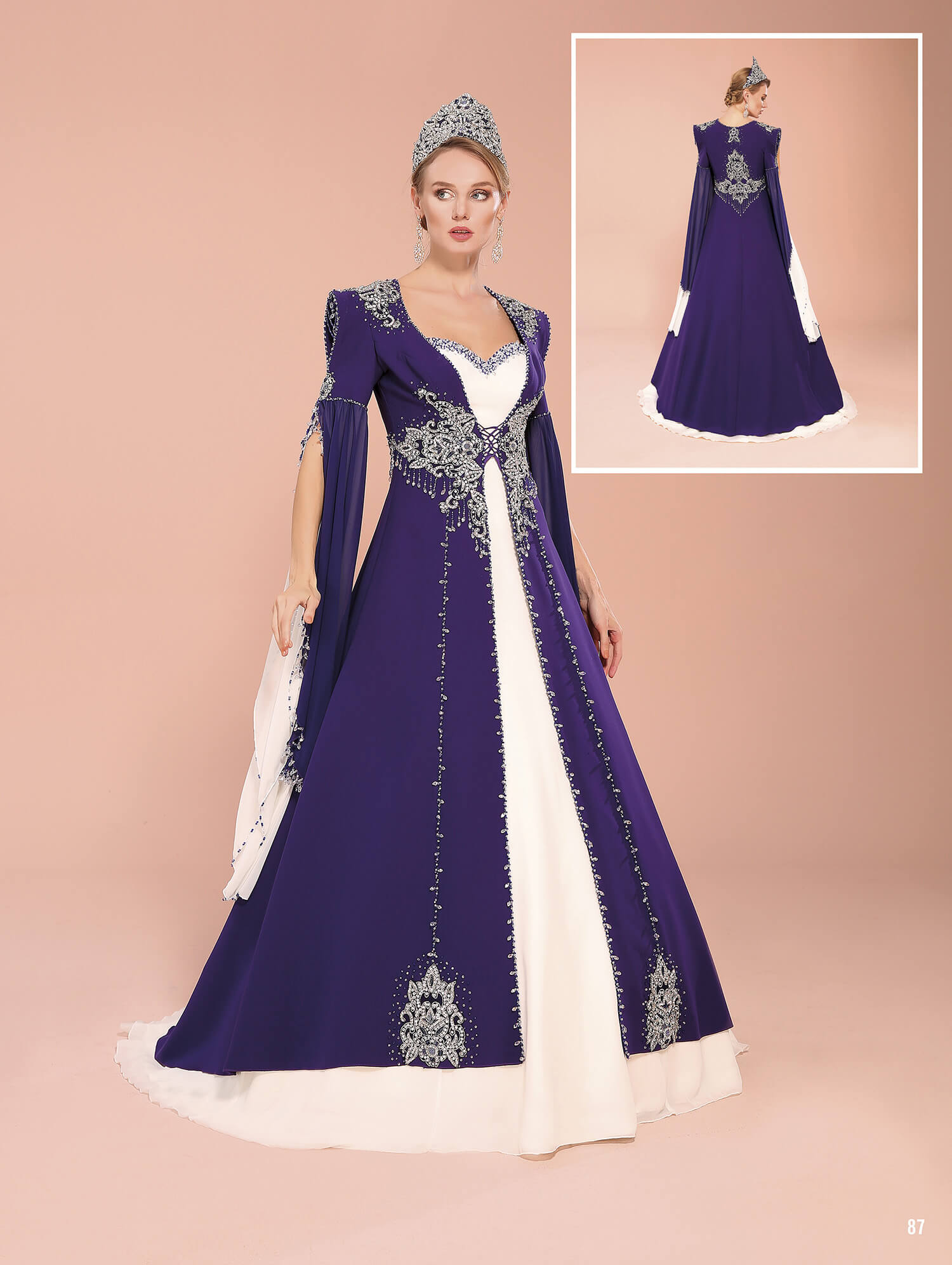 Indian Model Purple Henna Dress