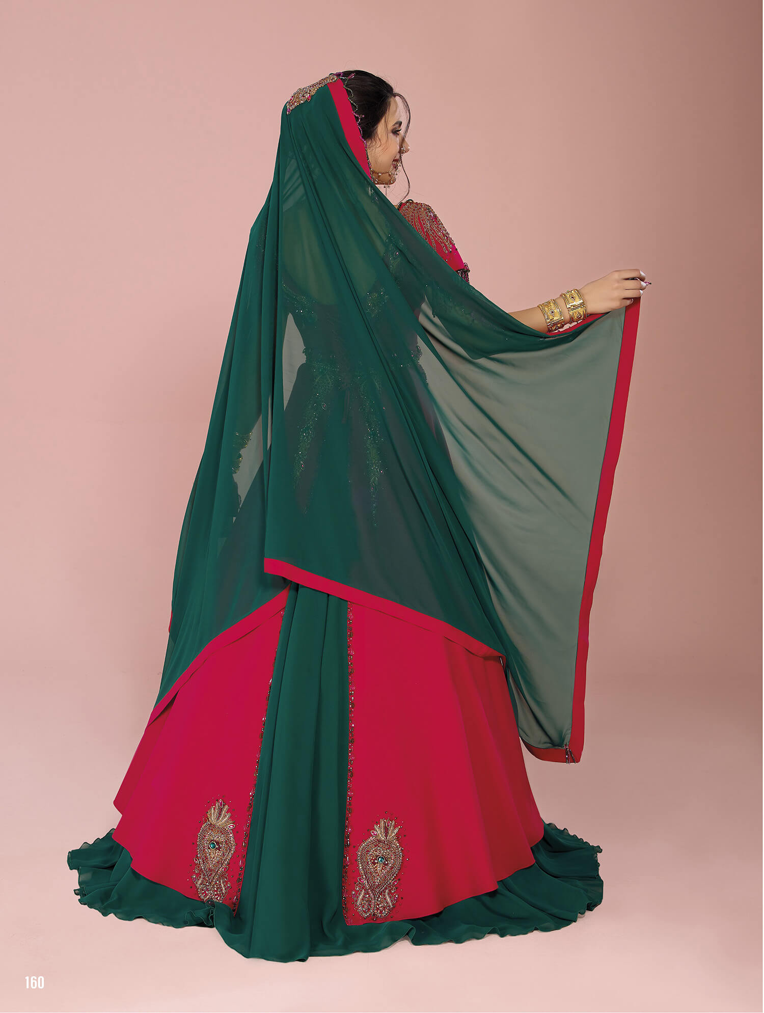 Indian Style Green Red Henna Dress