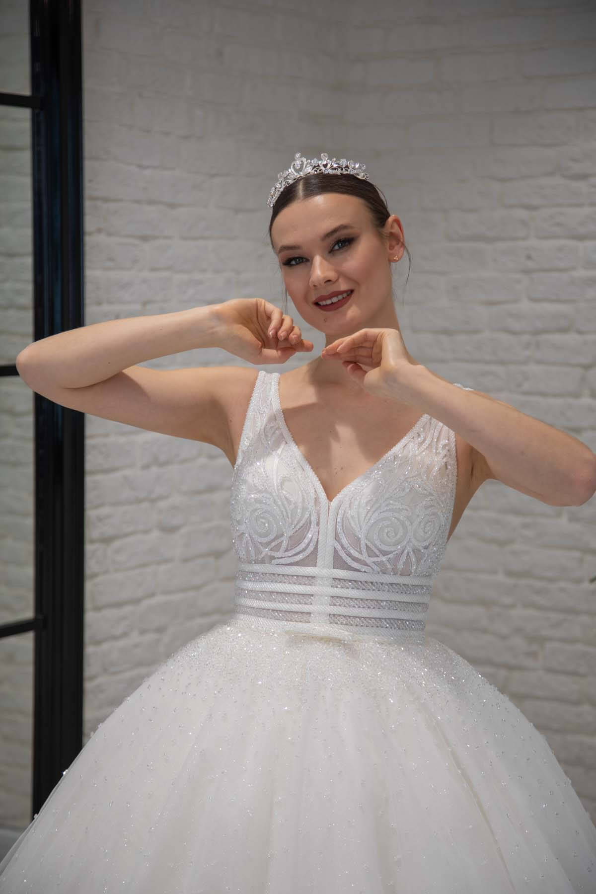 3D V-Neck Princess Wedding Dress Model