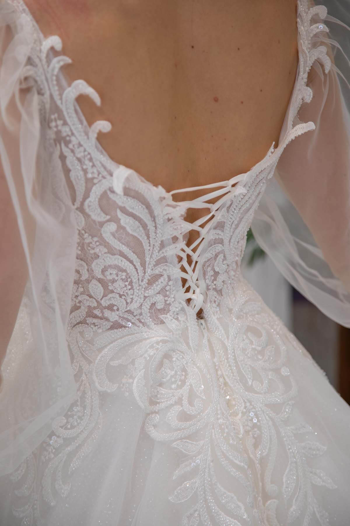 Bohemian Sleeve Deep V-Neck A-Line Wedding Dress