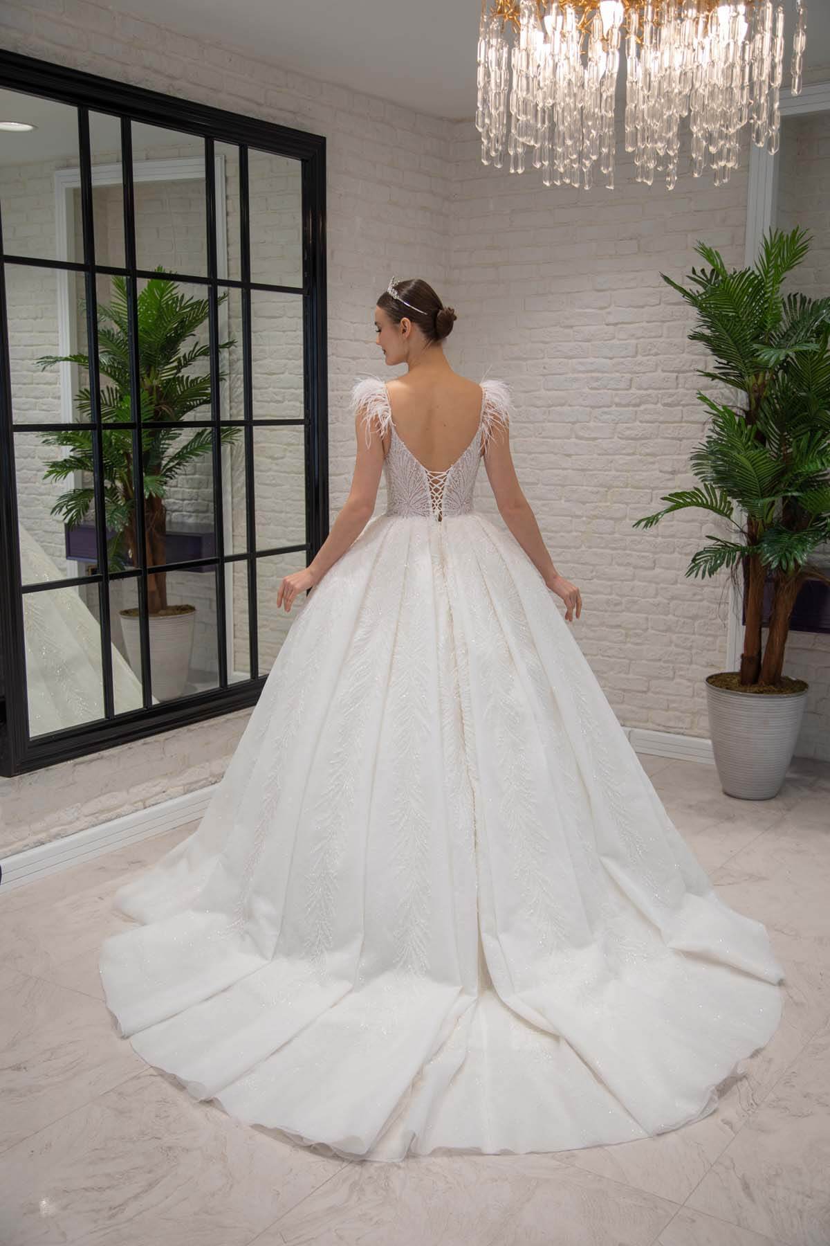 3D V-Neck Princess Wedding Dress
