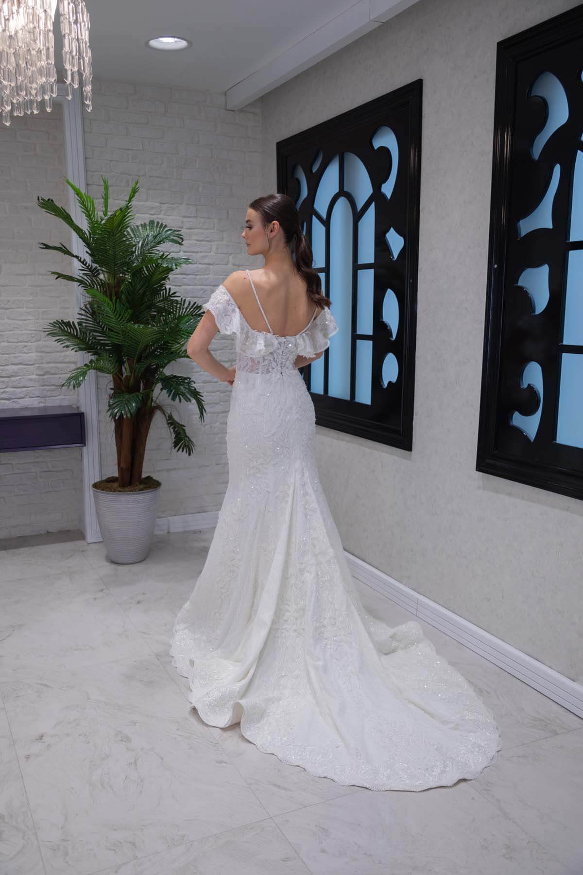 Shoulder Strap Tailed Mermaid Wedding Dress